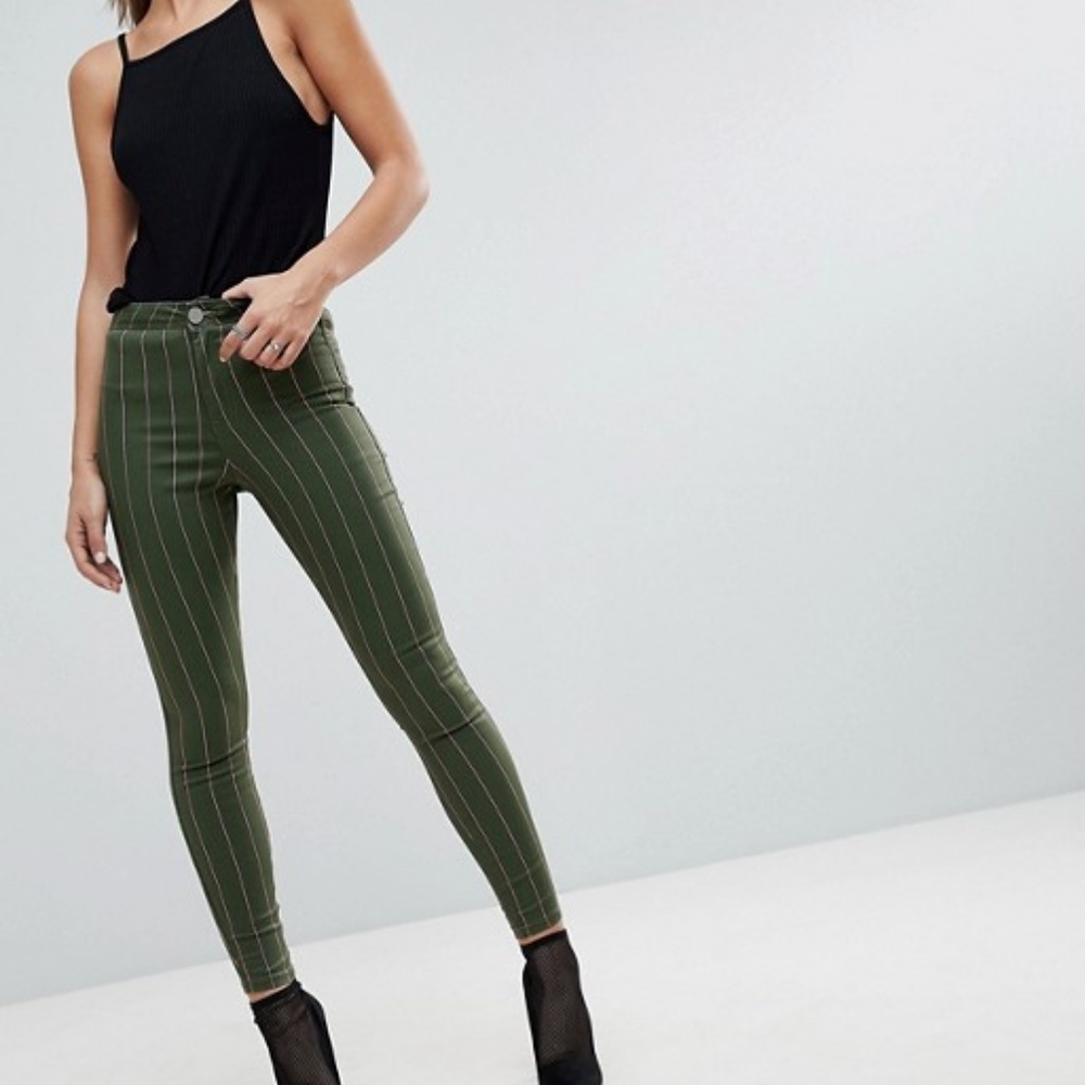 ASOS Rivington High Waisted Skinny Stripe Jeggings